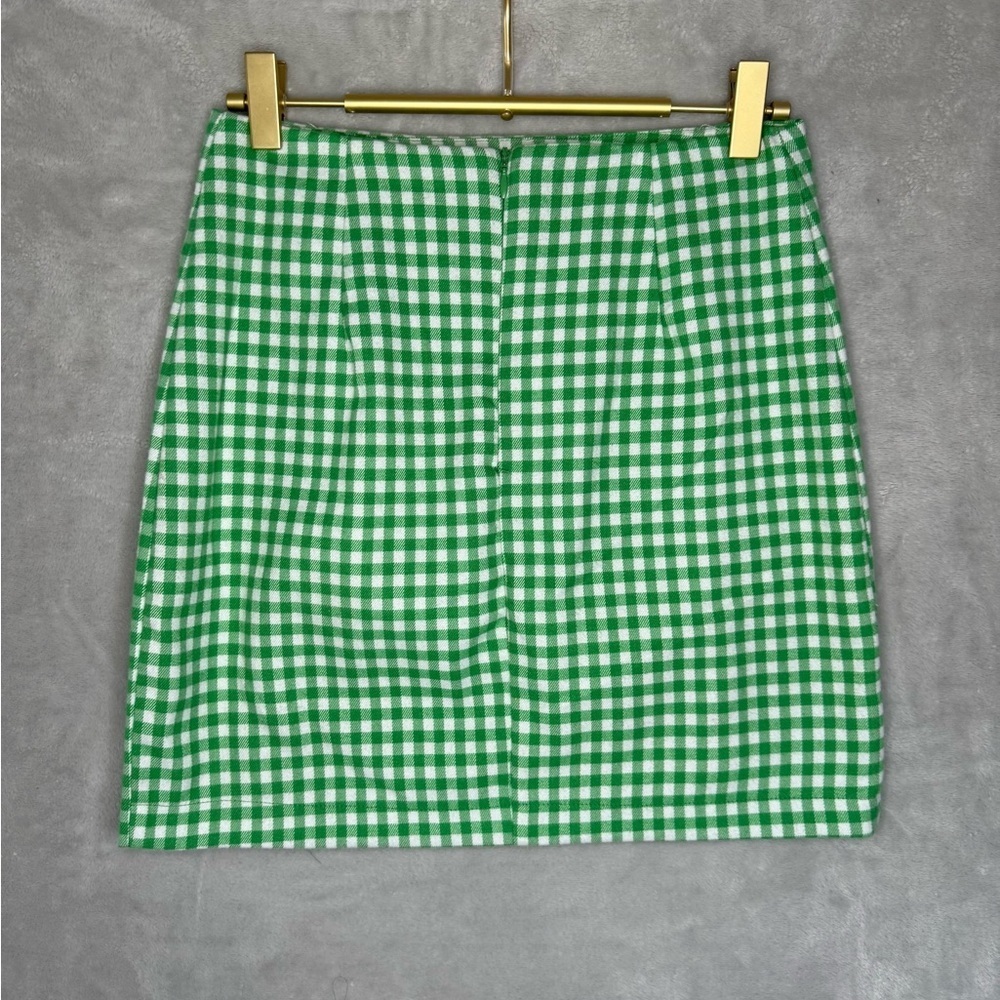 Love on a Hanger Green and White Checkered Mini Skirt - Picture 2 of 4